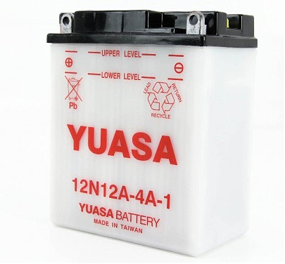 Аккумулятор сухозаряженный 12Ah 110A YUASA 12N12A-4A-1 134x80x160