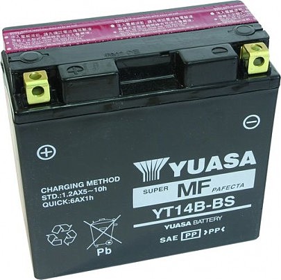 Аккумулятор сухозаряженный AGM 12Ah 210A YUASA YT14B-BS 150x70x145