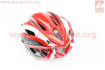 Шлем велосипедный M (55-61 см) съемный козырек, 16 вент. отверстия, системы регулировки по размеру Divider и Run System SRS, красно-белый SBH-5500