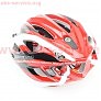 Шлем велосипедный L (59-65 см) съемный козырек, 16 вент. отверстия, системы регулировки по размеру Divider и Run System SRS, красно-белый SBH-5500