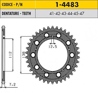 Звезда задняя SS 1-4483-47 47x525