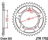 Зірка задня JT JTR1792.43 43x525