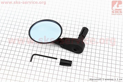 Дзеркало кругле, регульоване, кут налаштування 360°, чорне SBM-4065