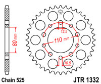 Зірка задня JT JTR1332.40ZBK 40x525