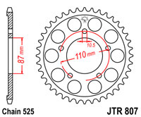 Звезда задняя JT JTR807.45ZBK 45x525