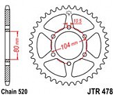 Зірка задня JT JTR478.43 43x520