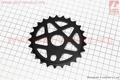 Звезда передняя BMX 25Т 1/2"x1/8", алюминиевая, чёрная KL-C215