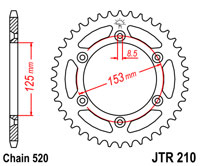 Зірка задня JT JTR210.49SC 49x520
