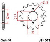 Зірка передня JT JTF513.15RB 15x530
