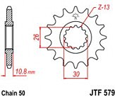 Зірка передня JT JTF579.16RB 16x530