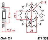 Зірка передня JT JTF308.15RB 15x520