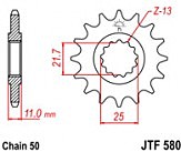 Зірка передня JT JTF580.16RB 16x530