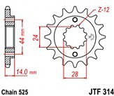 Звезда передняя JT JTF314.16RB 16x525