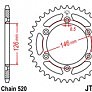 Звезда задняя JT JTR808.49SC 49x520