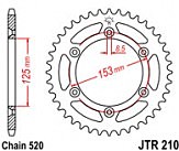 Звезда задняя JT JTR210.51SC 51x520