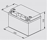 Аккумулятор сухозаряженный AGM 9Ah 200А BOSCH 0092M60120 150x87x110