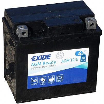 Аккумулятор залитый и заряженный AGM 4Ah 70A EXIDE SLA12-5 = AGM12-5 113x70x105