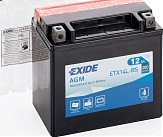 Аккумулятор сухозаряженный AGM 12Ah 200A EXIDE YTX14L-BS = ETX14L-BS 150x87x145