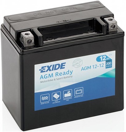 Акумулятор залитий та заряджений AGM 12Ah 200A EXIDE AGM12-12 150x87x145