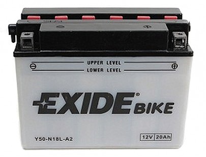 Аккумулятор кислотный 20Ah 260AEXIDE E50-N18L-A = Y50-N18L-A
 205x90x162