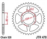 Звезда задняя JT JTR478.46 46x520