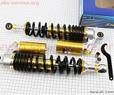 Амортизатор задній JH/CB/CG - 340мм*d60мм (втулка 12мм / втулка 10;12мм) газовий регул., чорний к-кт 2шт