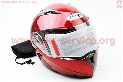 Шлем закрытый с откидным подбородком+очки HF-118 S- КРАСНЫЙ
