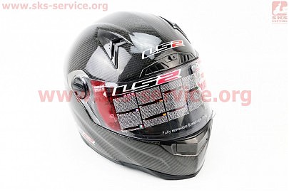 Шлем закрытый + откидные очки, подкачка FF385 CT2 Solid КАРБОНОВЫЙ(100%) XL — ЧЕРНЫЙ