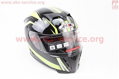 Шлем закрытый FF311 Trace XL — ЧЕРНЫЙ/желтый глянец