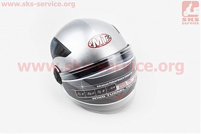 Шлем открытый + откидные очки HF-256 XL- СЕРЕБРИСТЫЙ