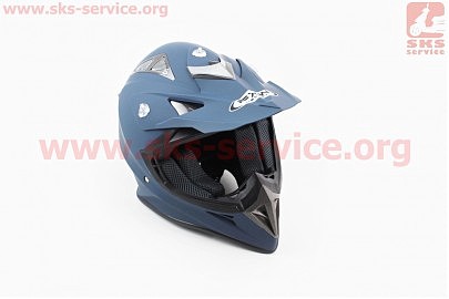 Шлем кроссовый HF-116 S- СИНИЙ матовый
