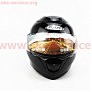Шлем закрытый с откидным подбородком+очки HF-119 XXL- ЧЕРНЫЙ глянец