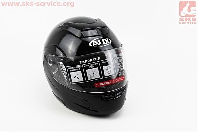 Шлем закрытый с откидным подбородком KY-1A1-B + Bluetooth XL — ЧЕРНЫЙ (цена=качество)