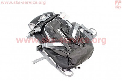 Рюкзак вологозахисний 20 літр., з відсіком для шолома, чохлом від дощу, вентильовані накладки на спину, світловідбиваючі смуги, чорний COMFORT SBP-059
