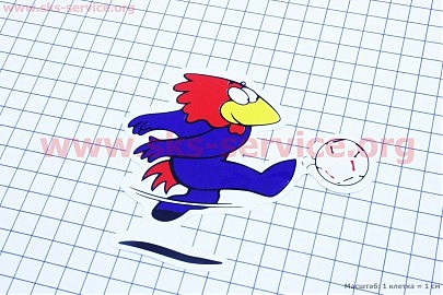 Наклейка "Півник" (логотип ЧС з футболу 1998) 13х13, 0534