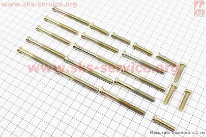 Болти двигуна к-кт (М6х22mm-5шт, М6х30mm-2шт, М6х35mm-6шт, М6х50mm-2шт, М6х55mm-2шт)