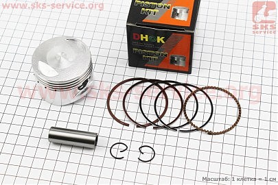Поршень к-кт 125cc 54мм STD (палець 14мм, висота поршня 39мм)