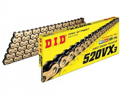 Приводная цепь 520VX3 Gold DID 520VX3 G&B — 108FB У 108x520