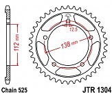 Звезда задняя JT JTR1304.43 43x525