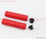 Ручки руля 130мм, пенорезиновые, красные