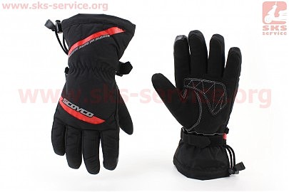 Перчатки мотоциклетні, теплі XL-Чорно-Червоні