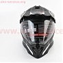 Шлем кроссовый/эндуро/АТV со стеклом BLD-819-7 S (55-56см), ЧЕРНЫЙ матовый с бело-серым рисунком