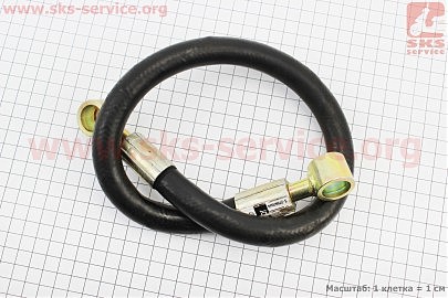 Шланг гидравлический (L-63см, фитинг1 под болт D-14mm)