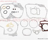 Прокладки двигателя JH-125cc-52,4мм, к-кт 20 деталей