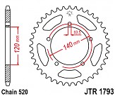Звезда задняя легкосплавная JT JTA1793.43BLK 43x520