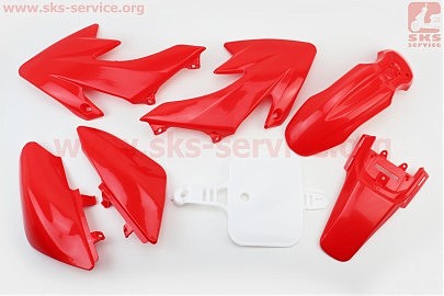 пластик — ВЕСЬ к-кт деталей — 7ед. КРАСНЫЙ, Honda CRF50