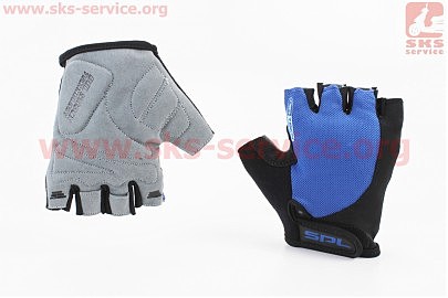 Перчатки без пальців S з гелевими вставками під долоню, чорно-сині SBG-1457