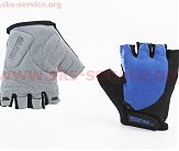 Перчатки без пальців S з гелевими вставками під долоню, чорно-сині SBG-1457