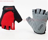 Перчатки без пальців XS з гелевими вставками під долоню, чорно-червоні SBG-1457