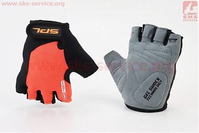 Перчатки без пальців M з гелевими вставками під долоню, чорно-помаранчеві SBG-1457